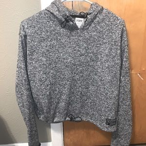 Grey PINK Crop Hoodie!!!